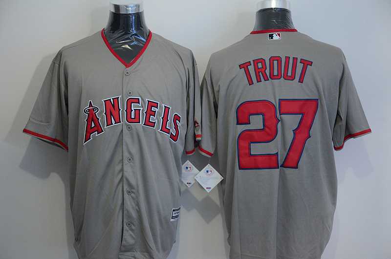 Los Angeles Angels Of Anaheim #27 Mike Trout Gray New Cool Base Stitched Baseball Jersey,We sell and wholesale Los Angeles Angels Of Anaheim #27 Mike Trout Gray New Cool Base Stitched Baseball Jersey on line form chian!